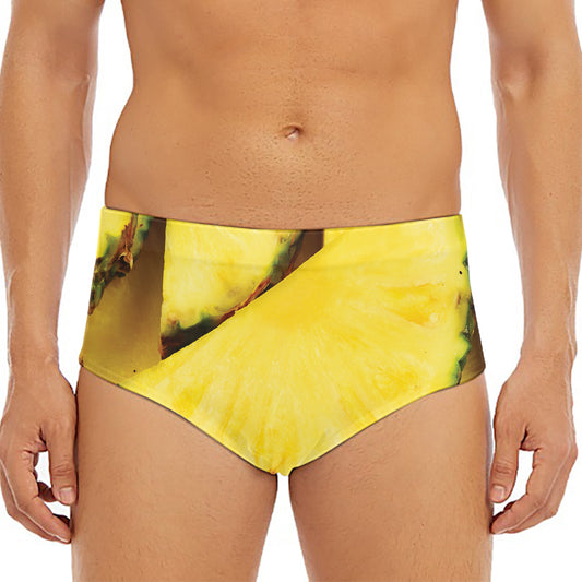 Pineapple Slices Print Men's Triangle Swim Briefs