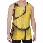 Pineapple Slices Print Men's Velvet Tank Top