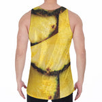 Pineapple Slices Print Men's Velvet Tank Top