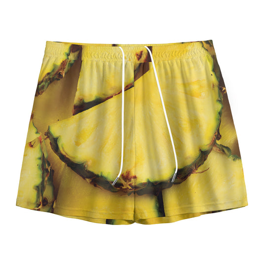 Pineapple Slices Print Mesh Shorts
