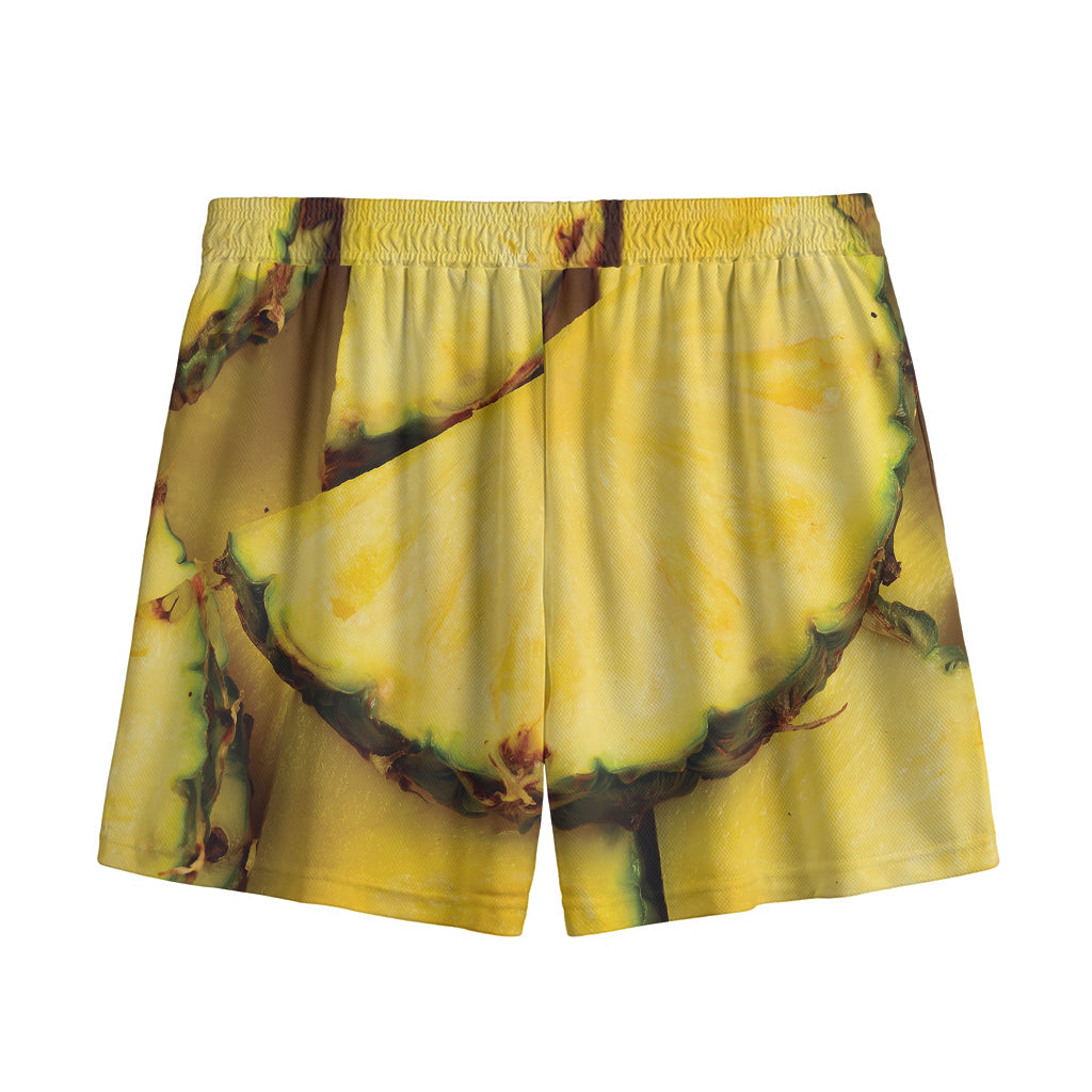 Pineapple Slices Print Mesh Shorts