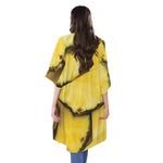 Pineapple Slices Print Open Front Beach Cover Up