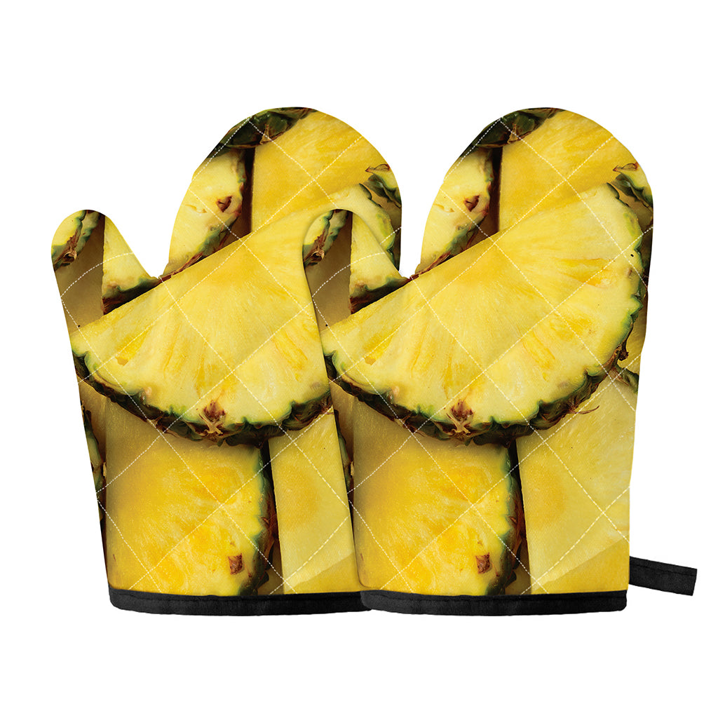 Pineapple Slices Print Oven Mitts