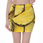 Pineapple Slices Print Pencil Mini Skirt