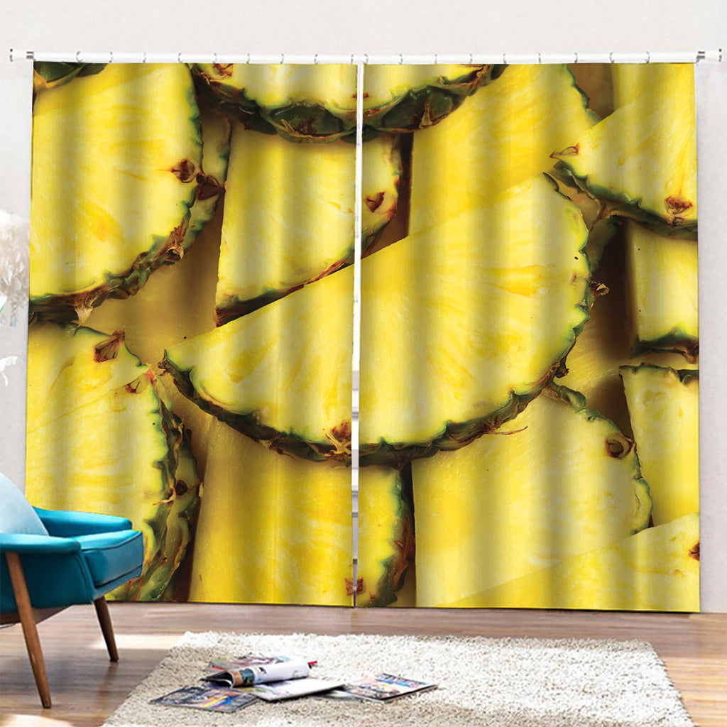 Pineapple Slices Print Pencil Pleat Curtains