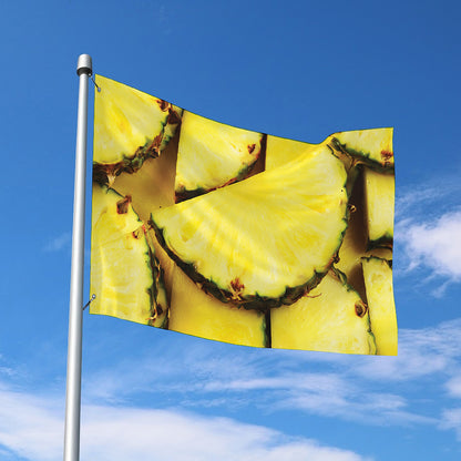 Pineapple Slices Print Polyester Flag