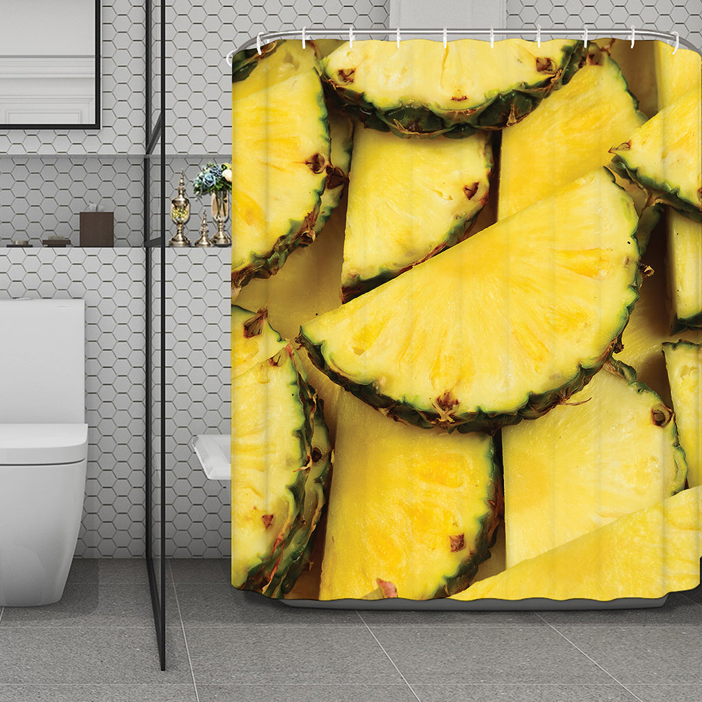 Pineapple Slices Print Polyester Shower Curtain