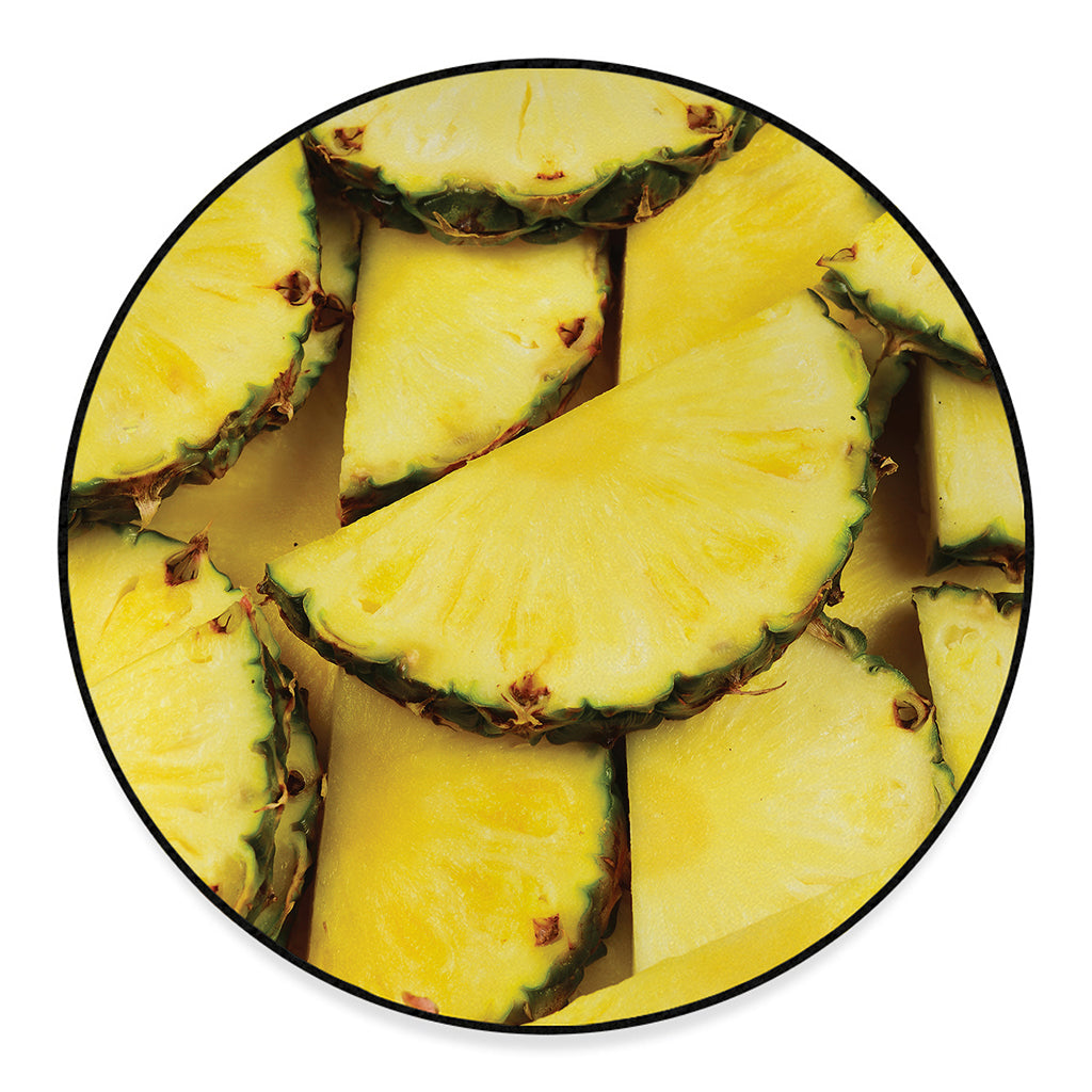 Pineapple Slices Print Round Floor Mat