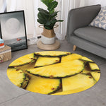 Pineapple Slices Print Round Rug
