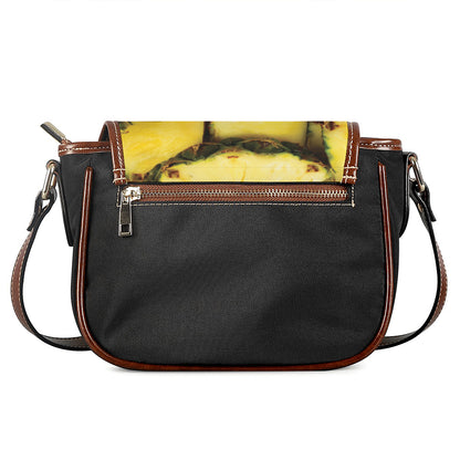 Pineapple Slices Print Saddle Bag