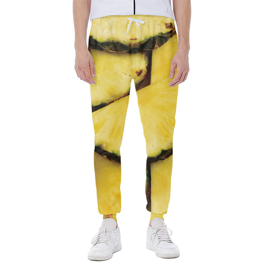 Pineapple Slices Print Scuba Joggers