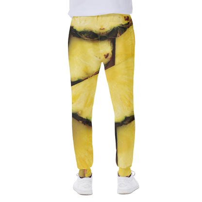 Pineapple Slices Print Scuba Joggers