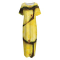 Pineapple Slices Print Short Sleeve Long Nightdress