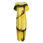 Pineapple Slices Print Short Sleeve Long Nightdress