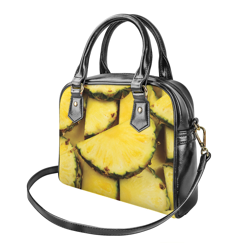 Pineapple Slices Print Shoulder Handbag