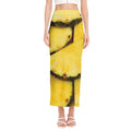 Pineapple Slices Print Side Slit Maxi Skirt