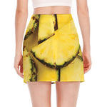 Pineapple Slices Print Side Slit Mini Skirt