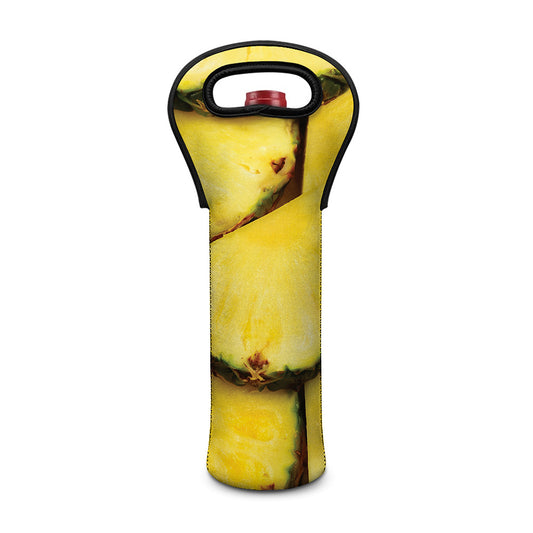 Pineapple Slices Print Single Neoprene Wine Tote