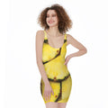 Pineapple Slices Print Sleeveless Bodycon Dress
