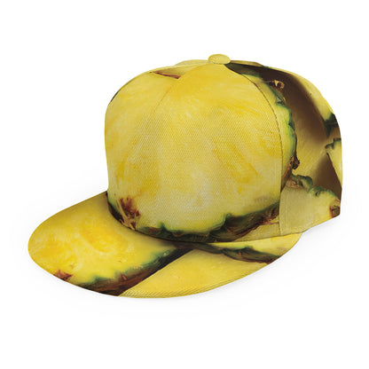 Pineapple Slices Print Snapback Cap