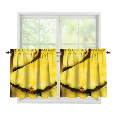 Pineapple Slices Print Tier Curtains
