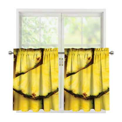 Pineapple Slices Print Tier Curtains