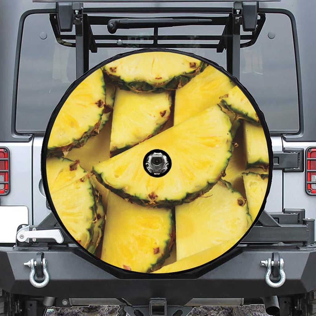 Pineapple Slices Print Tire Cover With Camera Hole