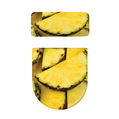 Pineapple Slices Print Toilet Lid And Tank Cover Set