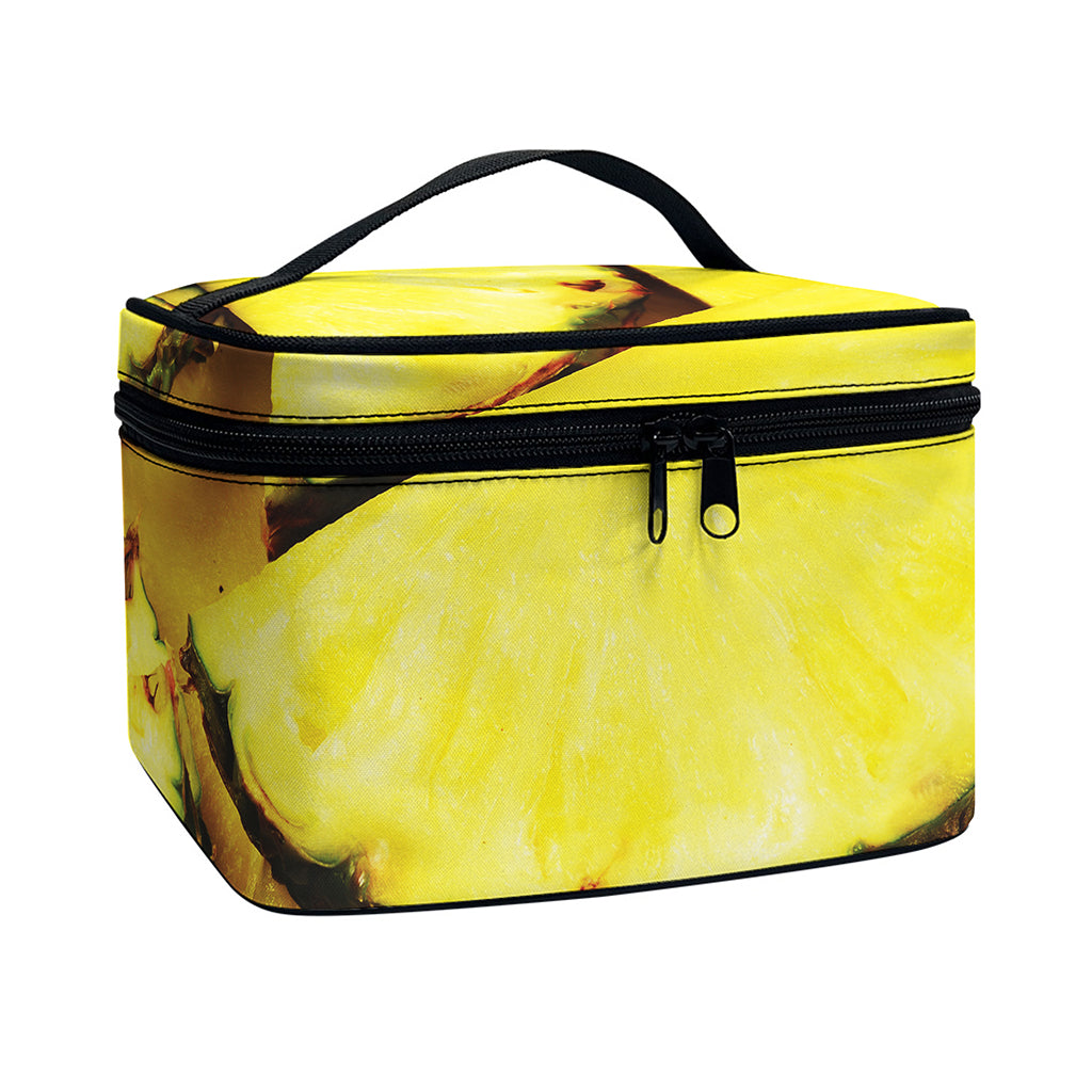 Pineapple Slices Print Travel Makeup Bag