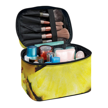 Pineapple Slices Print Travel Makeup Bag