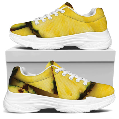 Pineapple Slices Print White Chunky Shoes