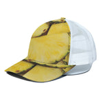 Pineapple Slices Print White Mesh Trucker Cap