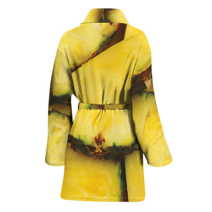 Pineapple Slices Print Women's Bathrobe