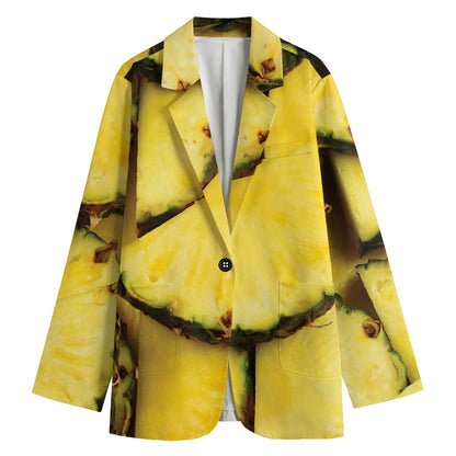 Pineapple Slices Print Women's Blazer