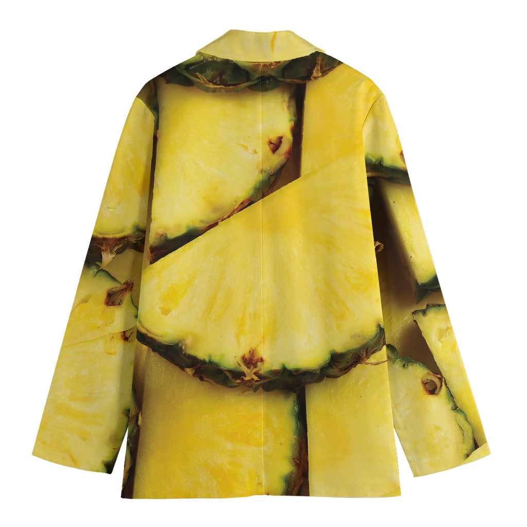 Pineapple Slices Print Women's Cotton Blazer