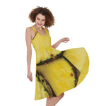 Pineapple Slices Print Women's Sleeveless Dress