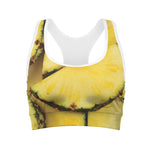 Pineapple Slices Print Women's Sports Bra