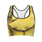 Pineapple Slices Print Women's Sports Bra