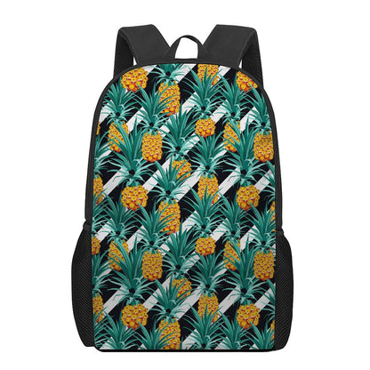 Pineapple Striped Pattern Print 17 Inch Backpack