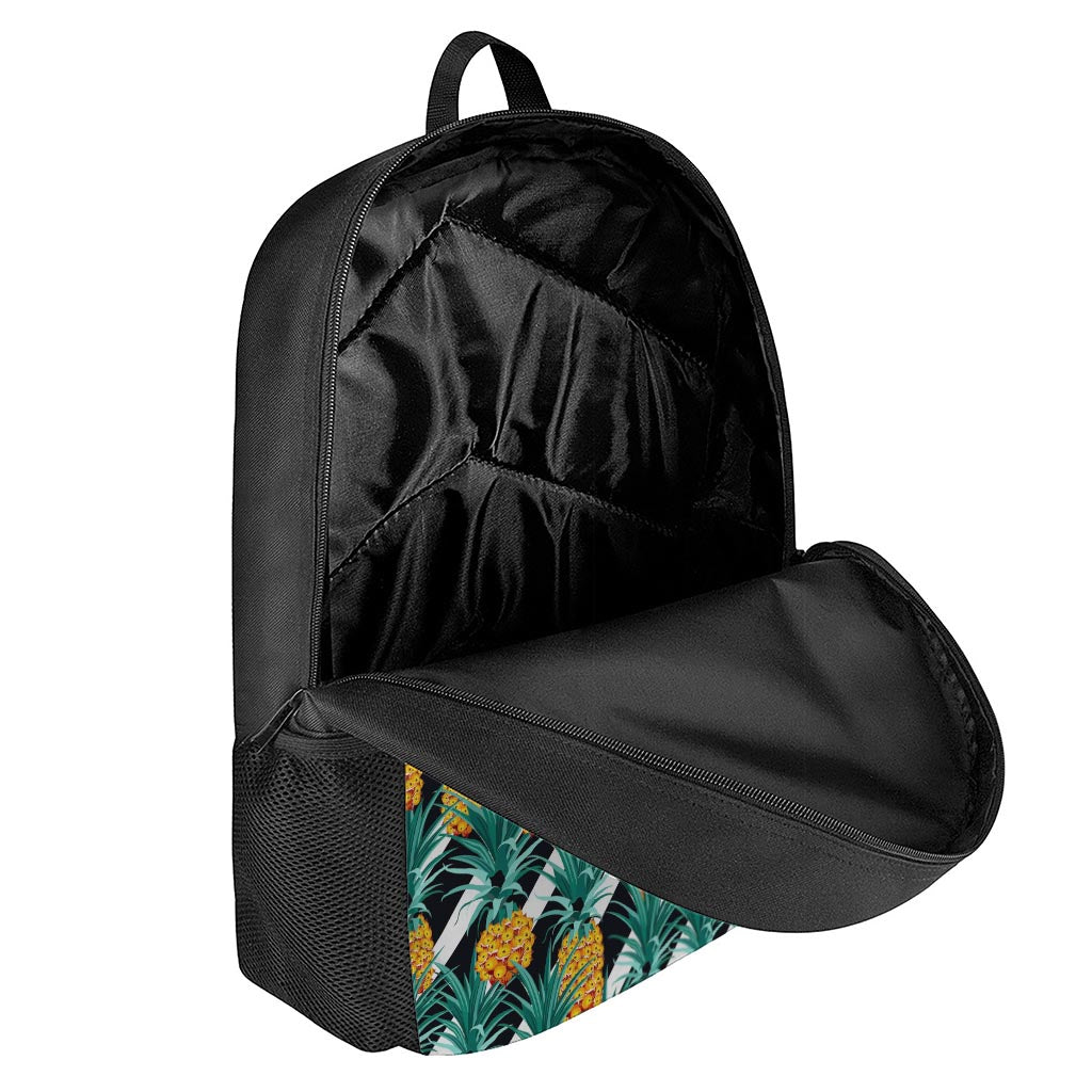 Pineapple Striped Pattern Print 17 Inch Backpack