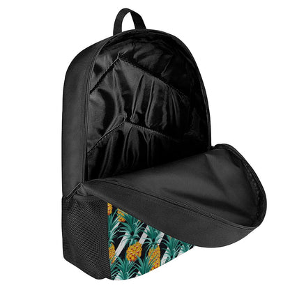 Pineapple Striped Pattern Print 17 Inch Backpack