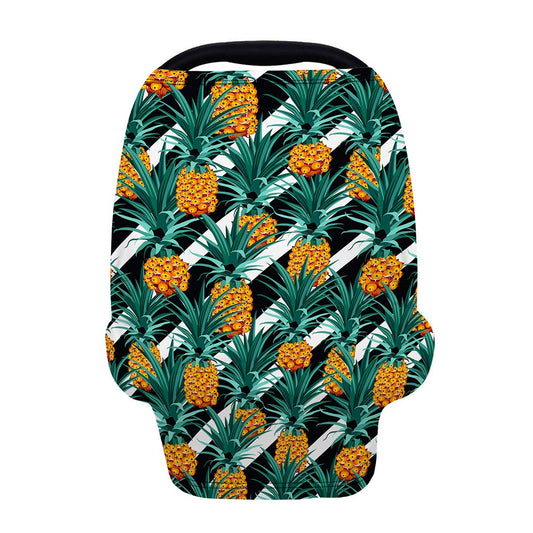Pineapple Striped Pattern Print Baby Seat Cover