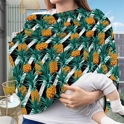 Pineapple Striped Pattern Print Baby Seat Cover