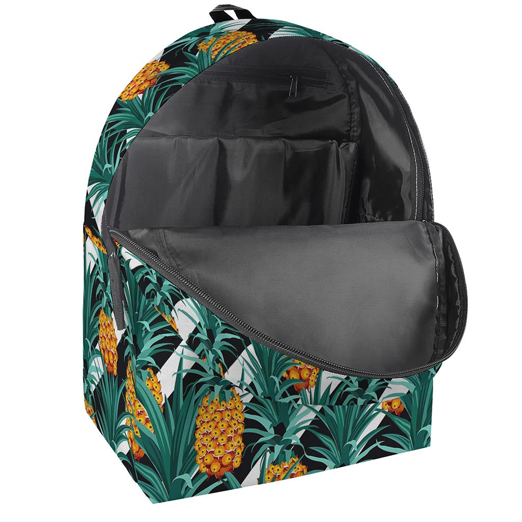 Pineapple Striped Pattern Print Backpack