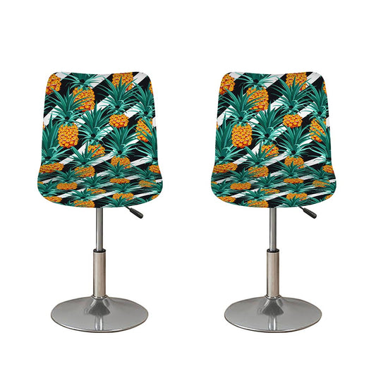Pineapple Striped Pattern Print Bar Stool Covers