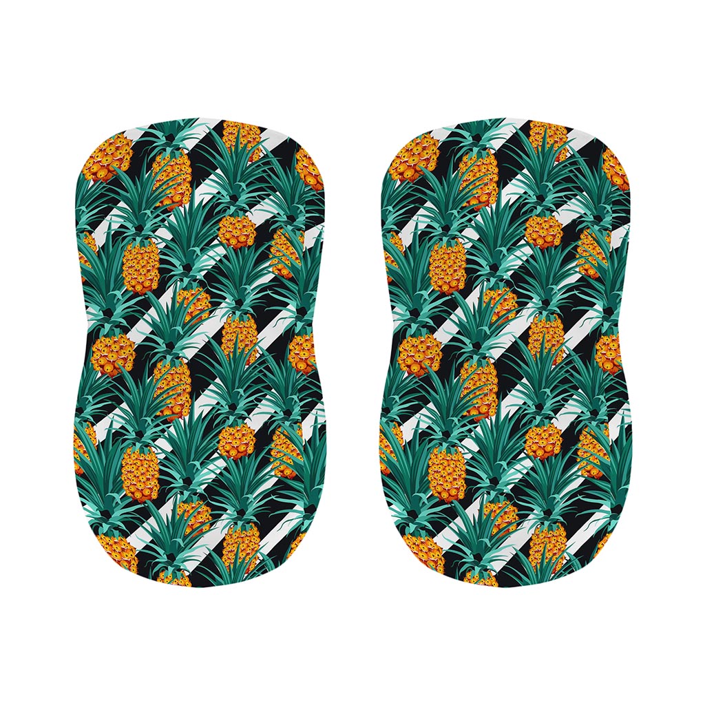 Pineapple Striped Pattern Print Bar Stool Covers