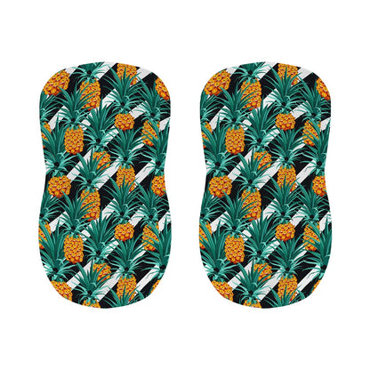 Pineapple Striped Pattern Print Bar Stool Covers
