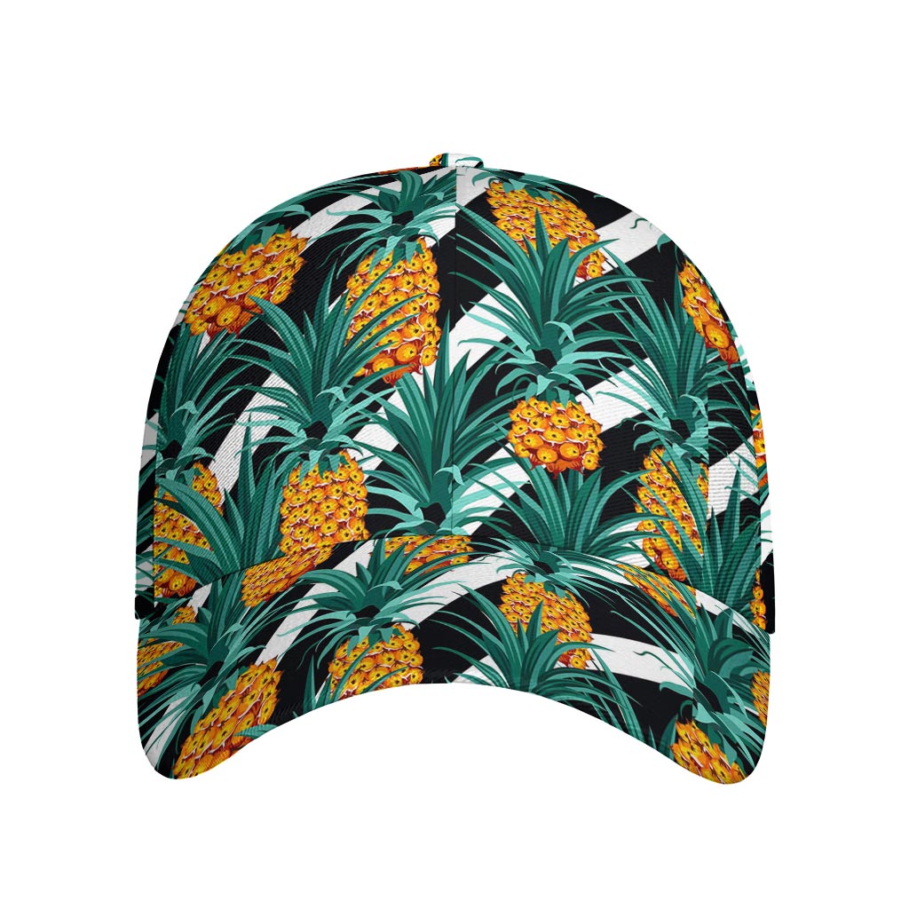 Pineapple Striped Pattern Print Baseball Cap
