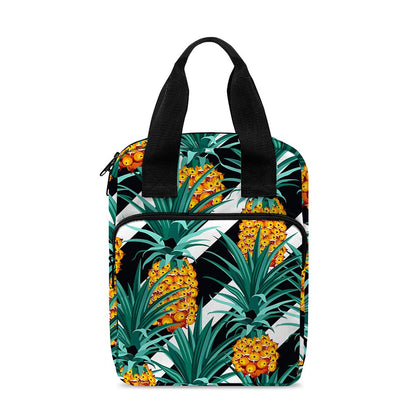 Pineapple Striped Pattern Print Bible Tote Bag