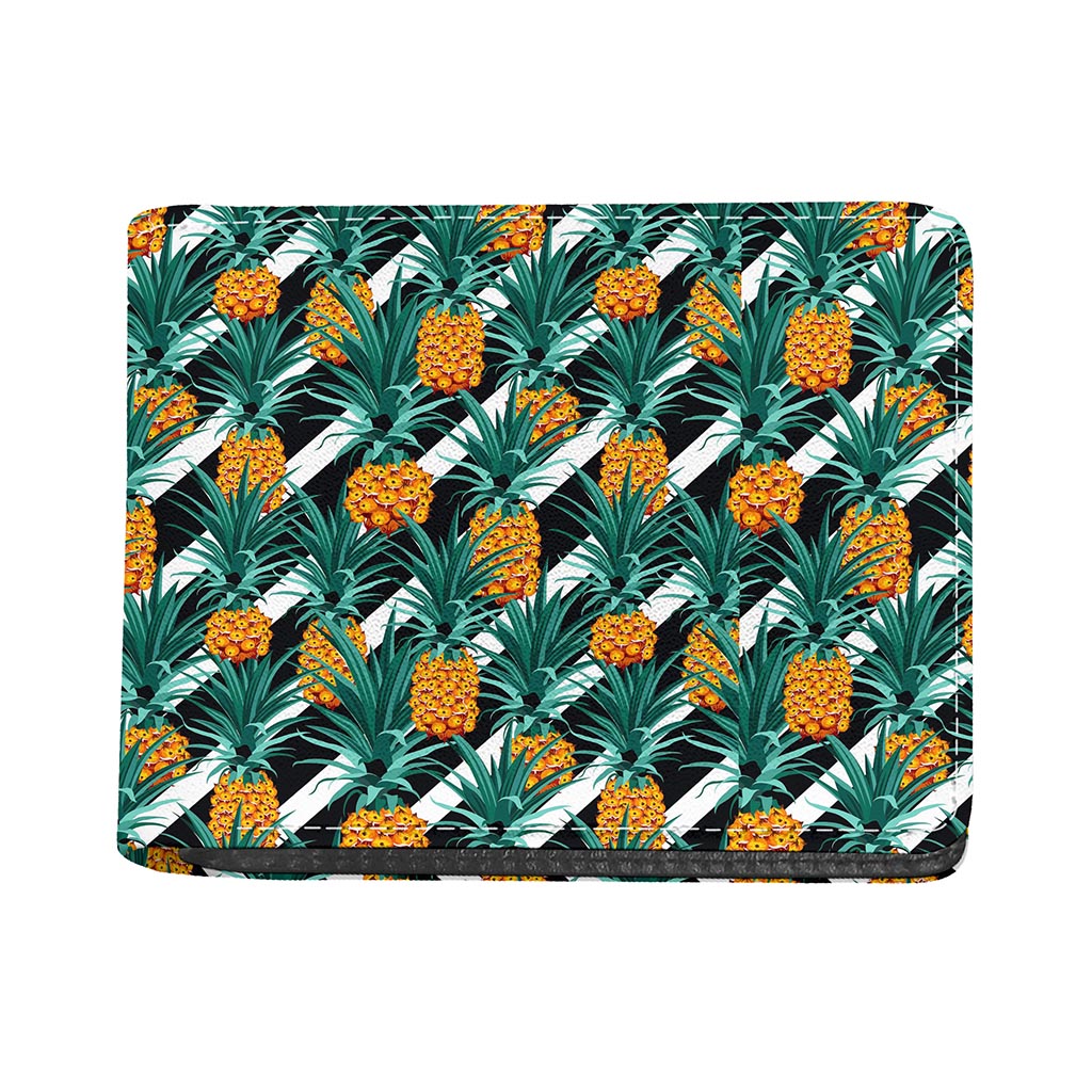 Pineapple Striped Pattern Print Bifold Wallet
